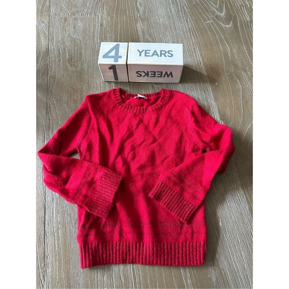 Splendid girls sweater red sz 4 lurex glitter stripe
